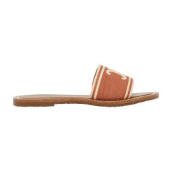 【CELINE】LYMPIA MULES CELINE LYMPIA MULE IN STRIPED TEXTILE WITH TRIOMPHE - | CELINE