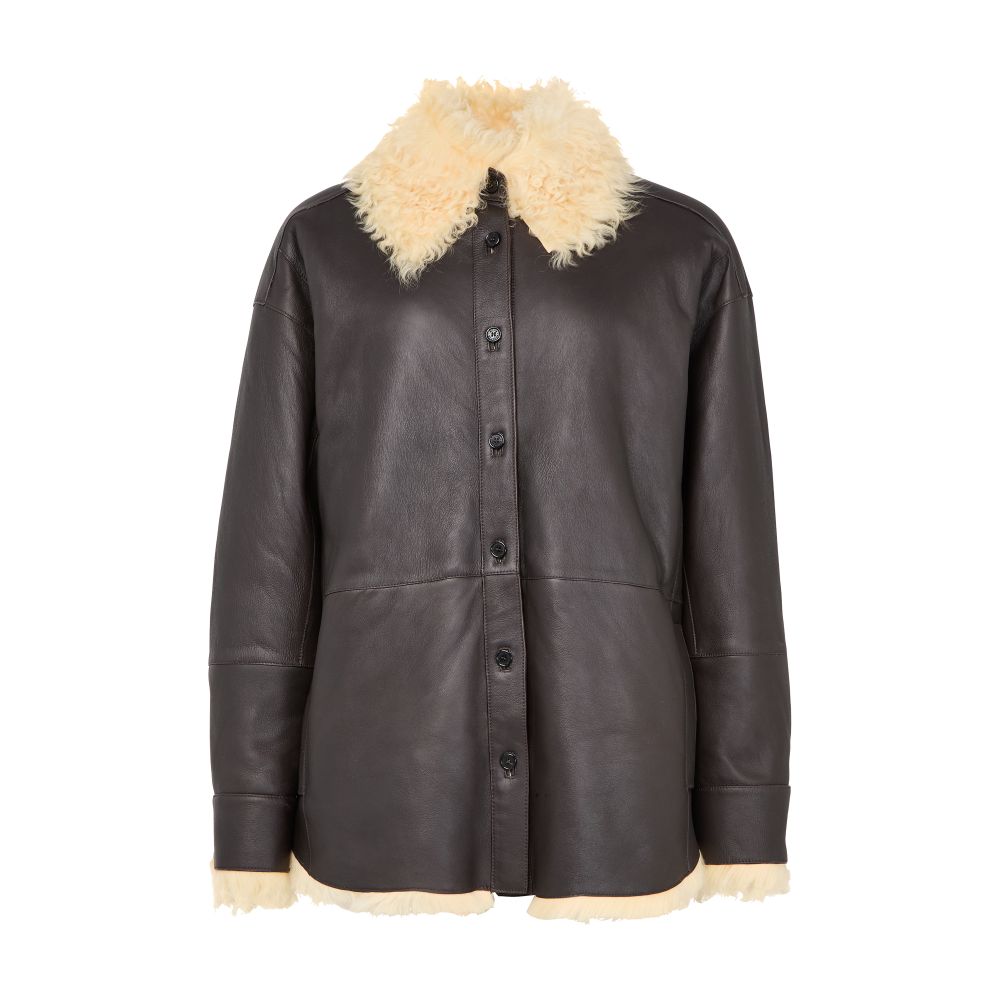 Shearling shirt jacket thumbnail 7