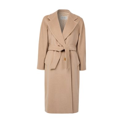 Manteau Luxe Max Mara En Laine Chameau Bleu Azur - Taille 36, Valeur 1400€
