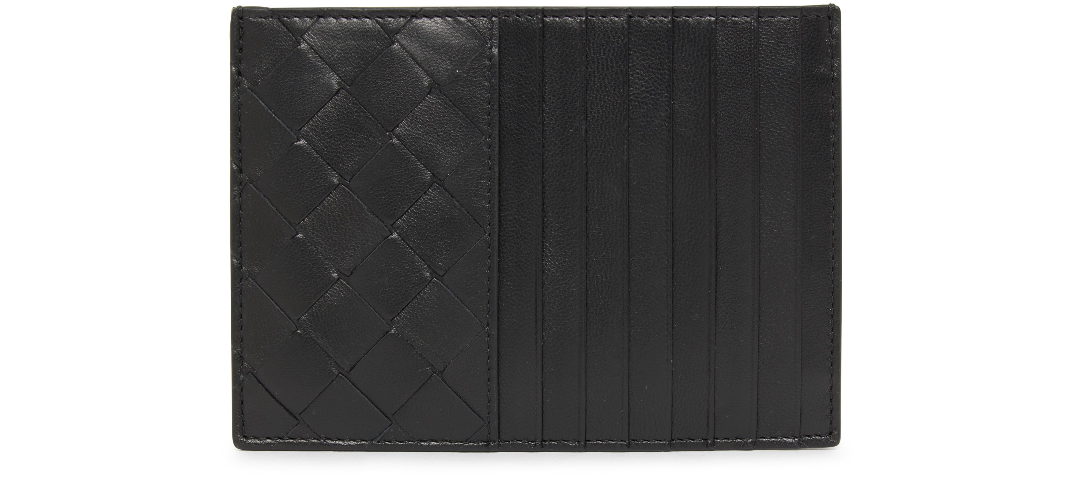 Intrecciato coin case with card slots