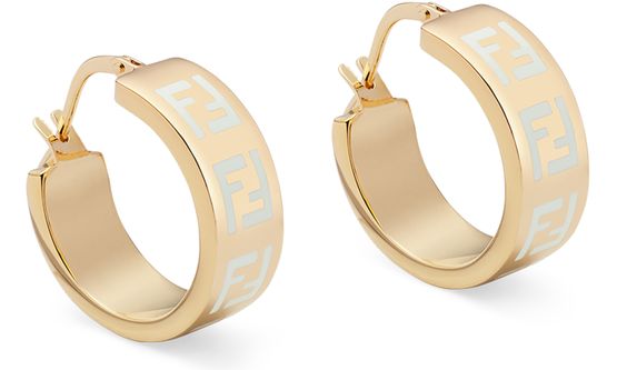 Fendi Small Forever Hoop Earrings In Metal Gold