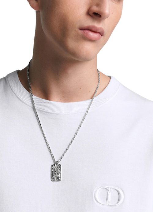 DIOR Halskette mit Dior Oblique Plakettenanhänger