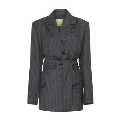 Gauge81 Zillah Pinstriped Blazer In Grey
