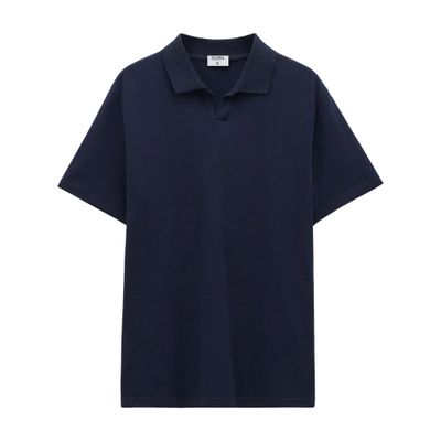 Filippa K Fitted Buttonless Polo Shirt In Navy