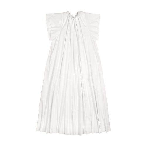 Mm6 Maison Margiela Gathered Poplin Maxi Dress In White