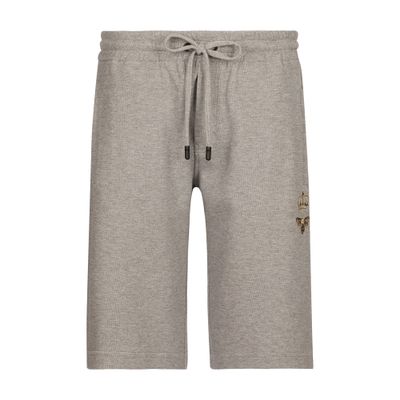 Dolce & Gabbana Jersey Jogging Shorts In Melange_grey