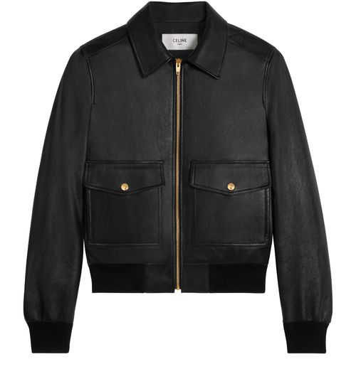 CELINE Classic aviator blouson jacket in soft lambskin