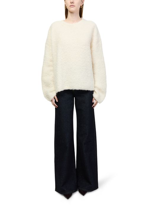 TOTEME Boxy bouclé round neck sweater