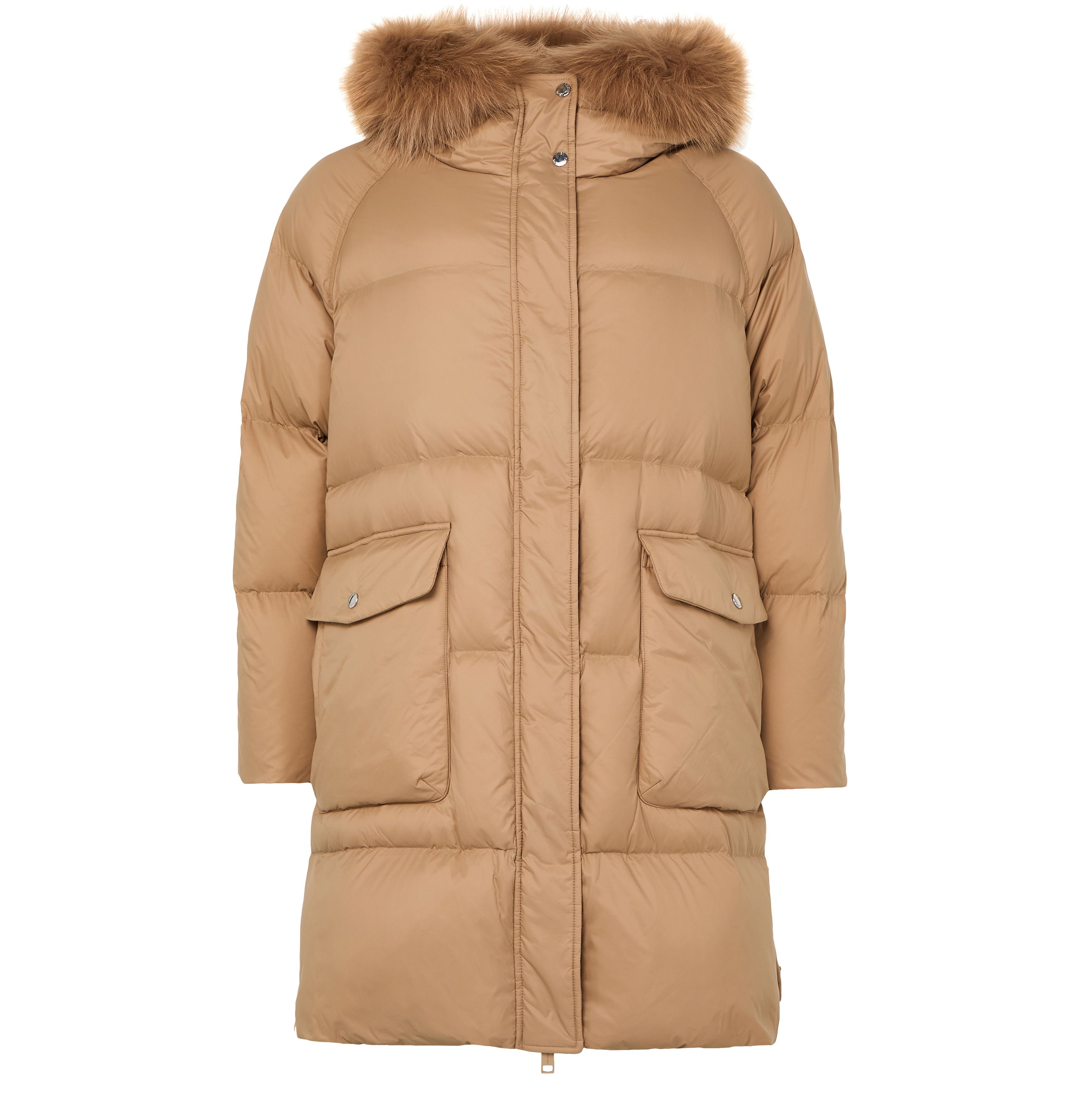 Puffer jacket with a fox fur hood 2