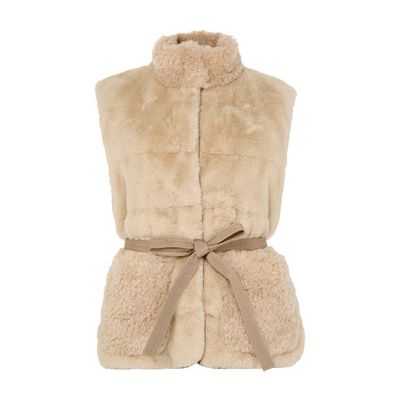 Moncler Joui Sleeveless Jacket In Sand