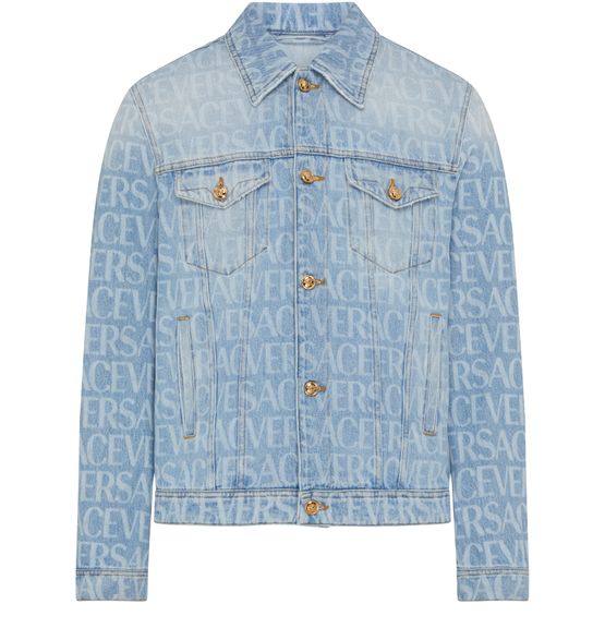 Logo Denim Jacket in Blue - Versace