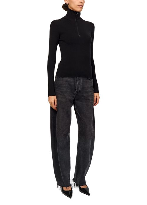 COURREGES Zipped mockneck sweater
