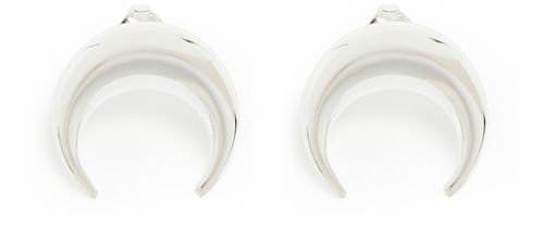 MARINE SERRE Moon silver plated earrings