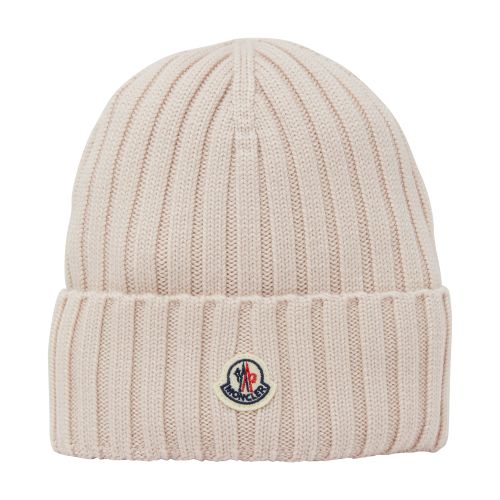 Shop Moncler Beanie With Logo In Soft_pink