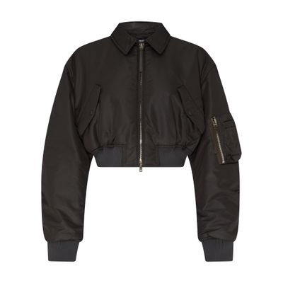 Acne Studios Shiny Bomber Jacket In Grey