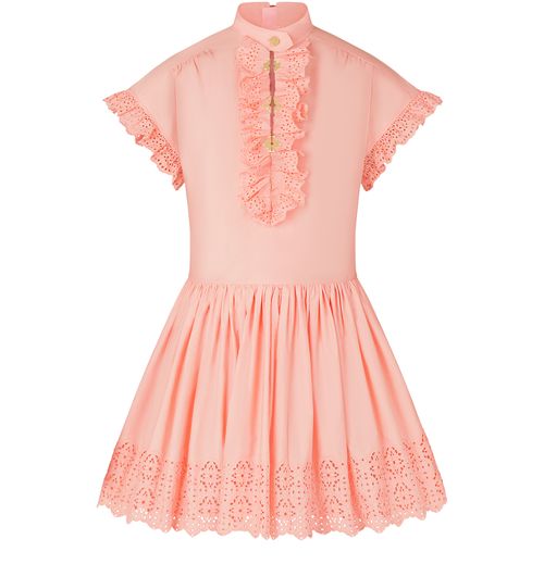 LOUIS VUITTON Broderie Anglaise Babydoll Mini Dress