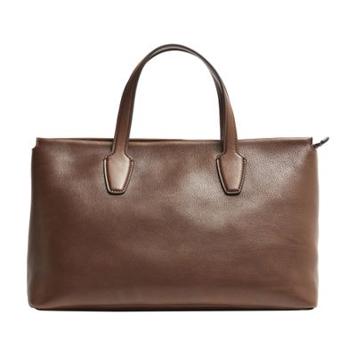 The Row Marcel Leather Tote Bag In Brown