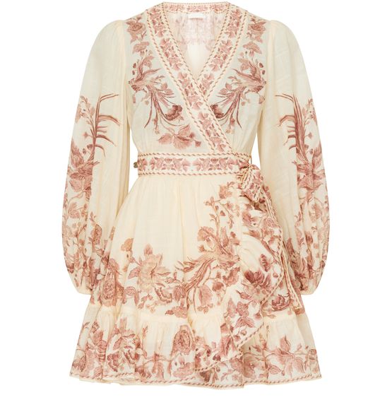 Zimmermann wrap short dress hotsell