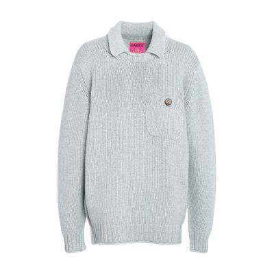 Barrie Chunky-knit Cashmere Polo Jumper In Blue