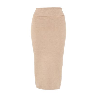 Jacquemus The Doppio Knit Skirt In Sand