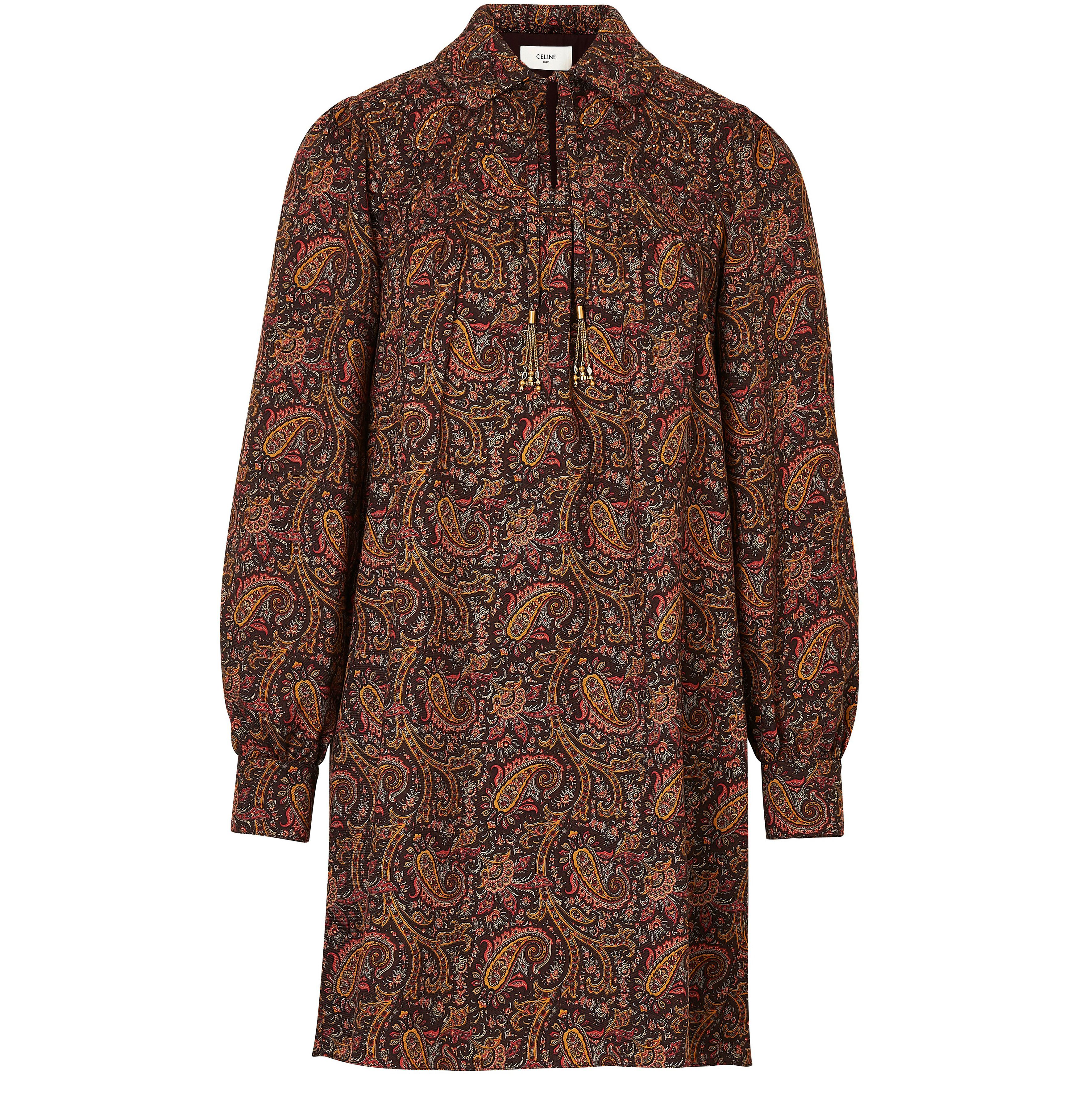 Rhinestone collar shirt dress