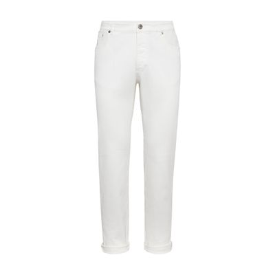 Brunello Cucinelli White Mid-rise Slim Jeans In White
