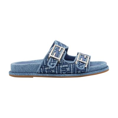 Shop Fendi Feel Sandals In Blue