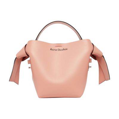 Acne Studios Musubi Salmon Pink Calf Leather Mini Bag In White