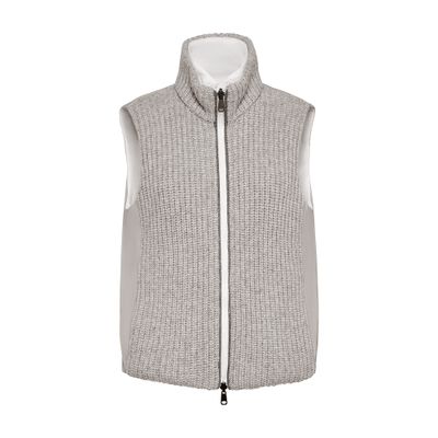 Shop Brunello Cucinelli Reversible Sleeveless Puffer Jacket In Grey