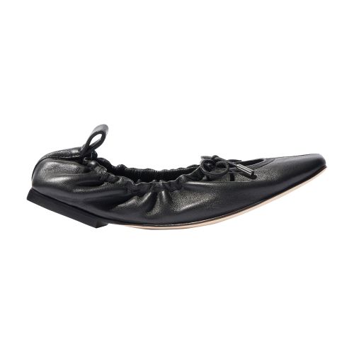 Scarosso Margot Leather Ballerina Shoes In Black_calf