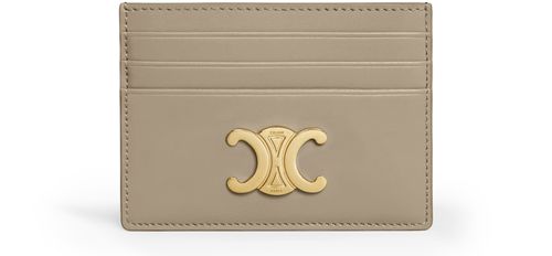 CELINE Porte-cartes en veau brillant Triomphe