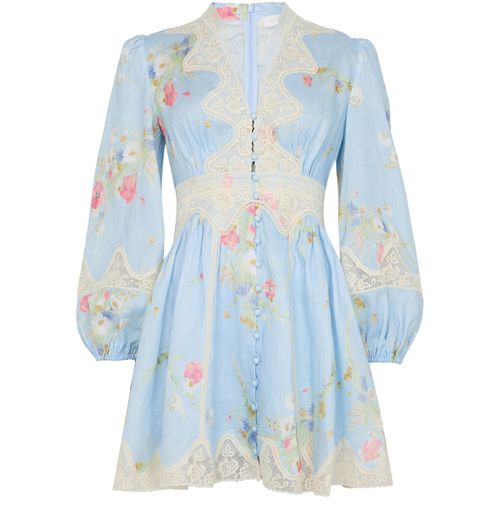 ZIMMERMANN Lucky lace plunge mini dress