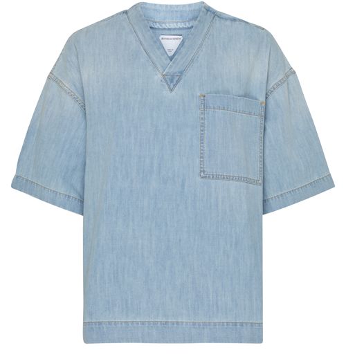 BOTTEGA VENETA T-Shirt en denim légèrement décoloré