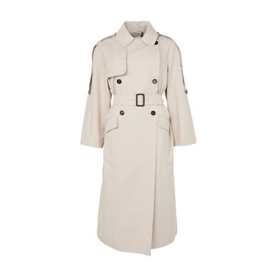 Max Mara Long Trench Coat In Gray