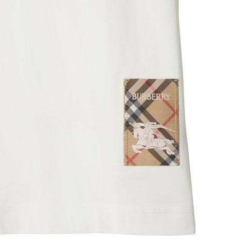 BURBERRY Check Label Cotton T-shirt