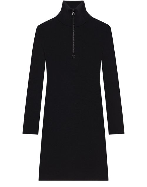 COURREGES Zipped mockneck dress