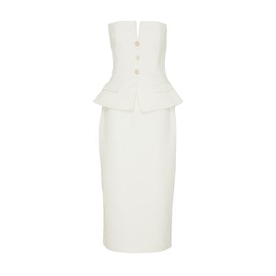 Self-portrait Bridal Sequinned Bouclé Midi Dress In Beige