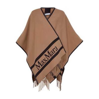 Max Mara Logo Poncho In Brown