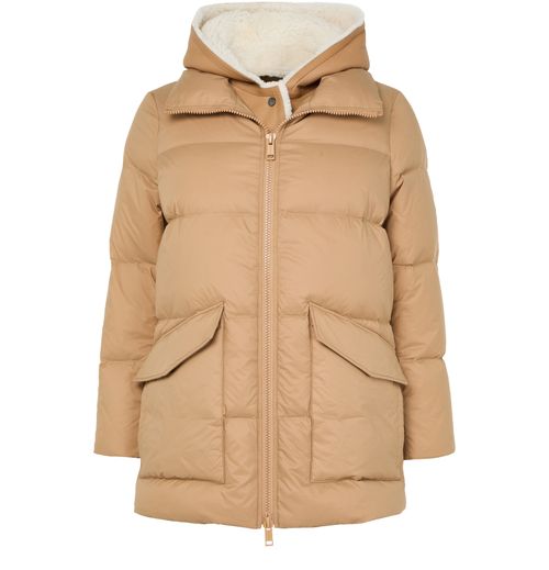 YVES SALOMON Puffer jacket with a sheepskin hood