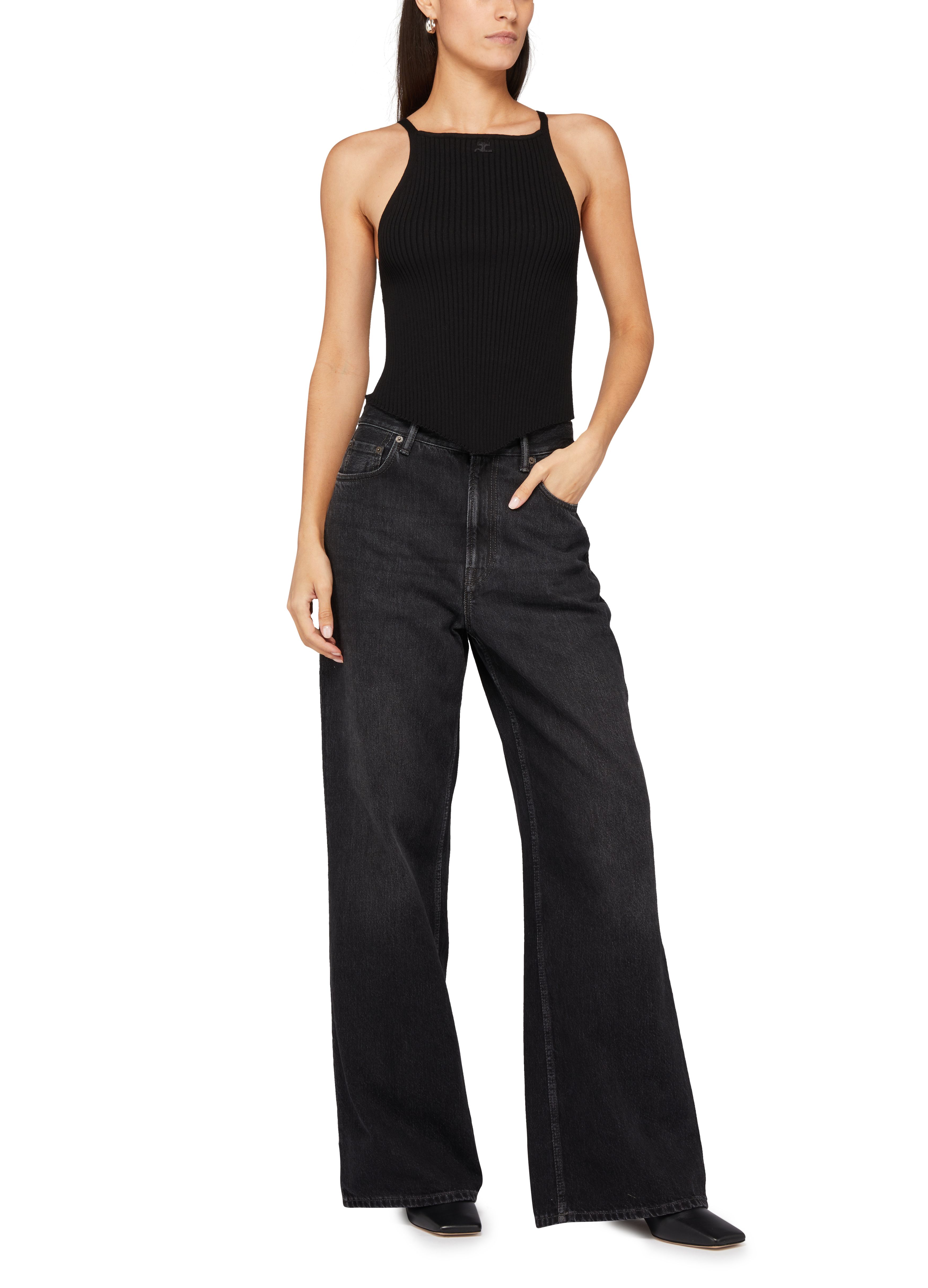 Signature pointy rib knit top thumbnail 6