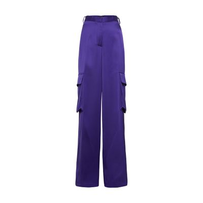 Versace Duchesse Viscose Informal Wide-leg Cargo Pant In Bright Dark Orchid