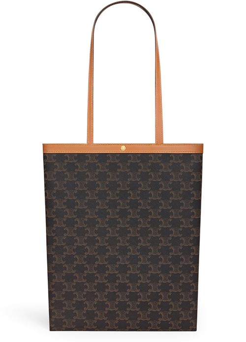 CELINE Medium flat shopper in triomphe canvas