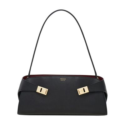 Ferragamo East-west Hug Shoulder Bag In Black