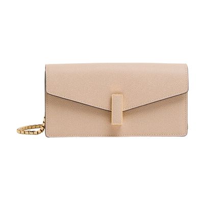 Valextra Iside Pouch With Chain In Beige