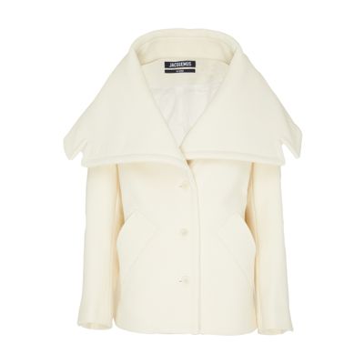 Jacquemus Le Caban Caruso Draped-collar Jacket Women In Neutral