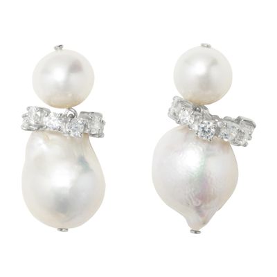 Completedworks Baroque Pearl Earrings In White