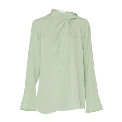 Victoria Beckham Twist Detail Scarf Top In Green