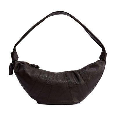 Lemaire Croissant Large Grained Leather Bag In Brown