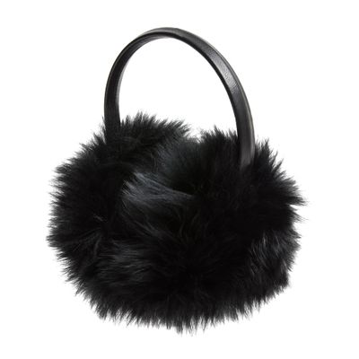 Yves Salomon Fox Fur Earmuffs In Black