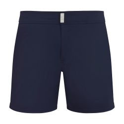 無地 ストレッチ フラットベルト ショートスイムパンツ メンズ 